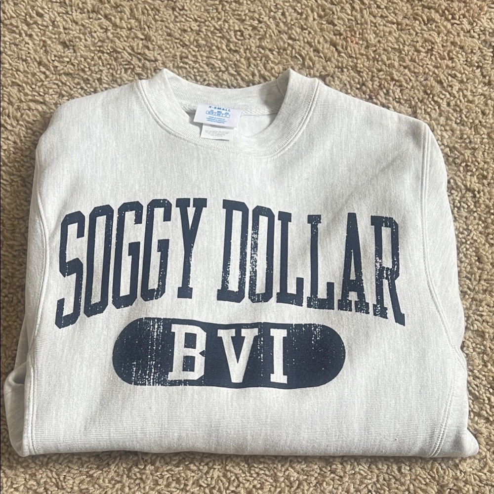 Soggy Dollar BVI , BRAND NEW. Champion Gray Crewneck Sweater
